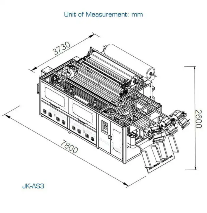 Triple-Line Pocket Spring Assembly Machine Dimension