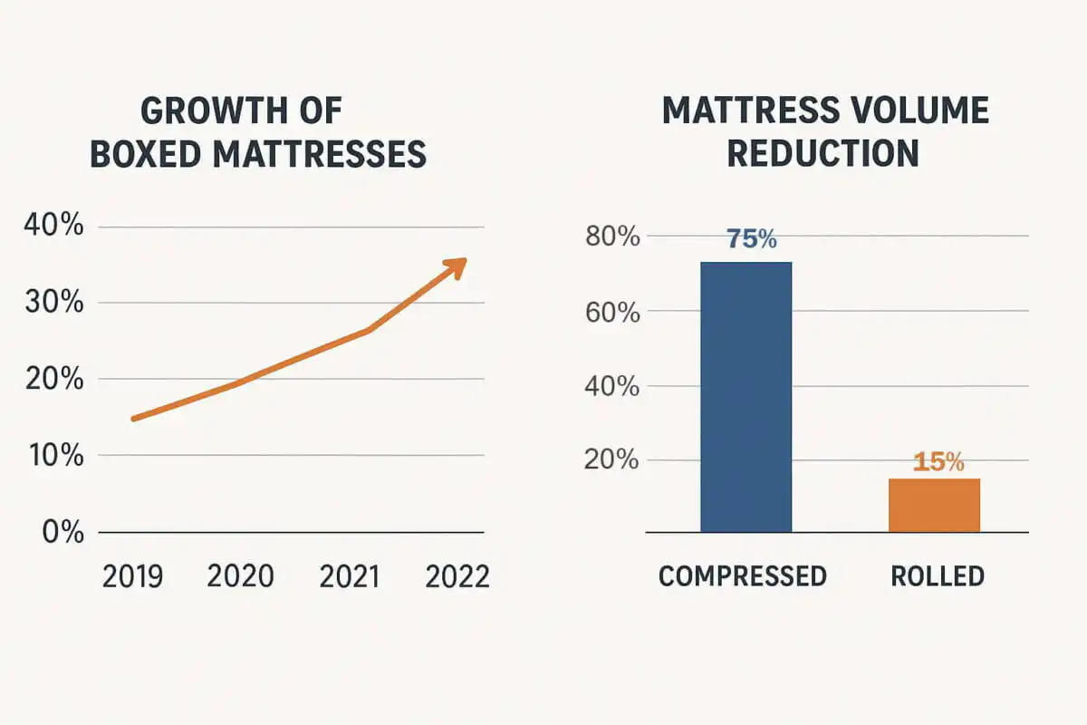 Boxed Mattress Growth and Volume Reduction