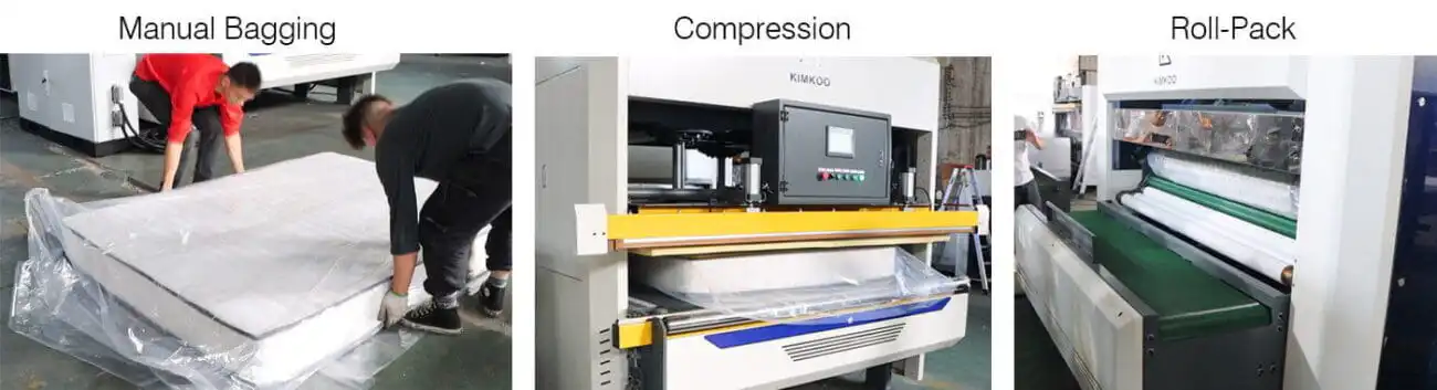 How to pack mattress process manual bagging, compression, and roll packing