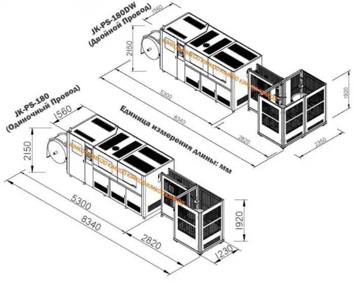 Размеры машины для производства независимых пружин