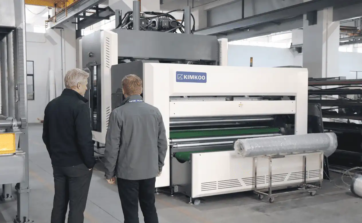 Polish clients inspecting KIMKOO mattress machine