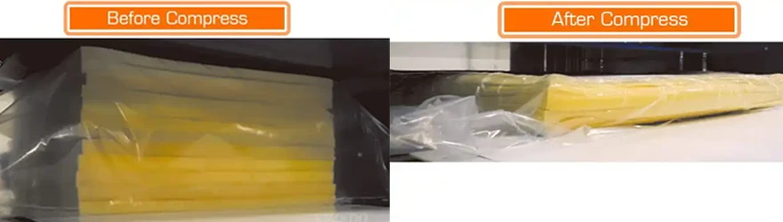 Foam Block Before and After Compression